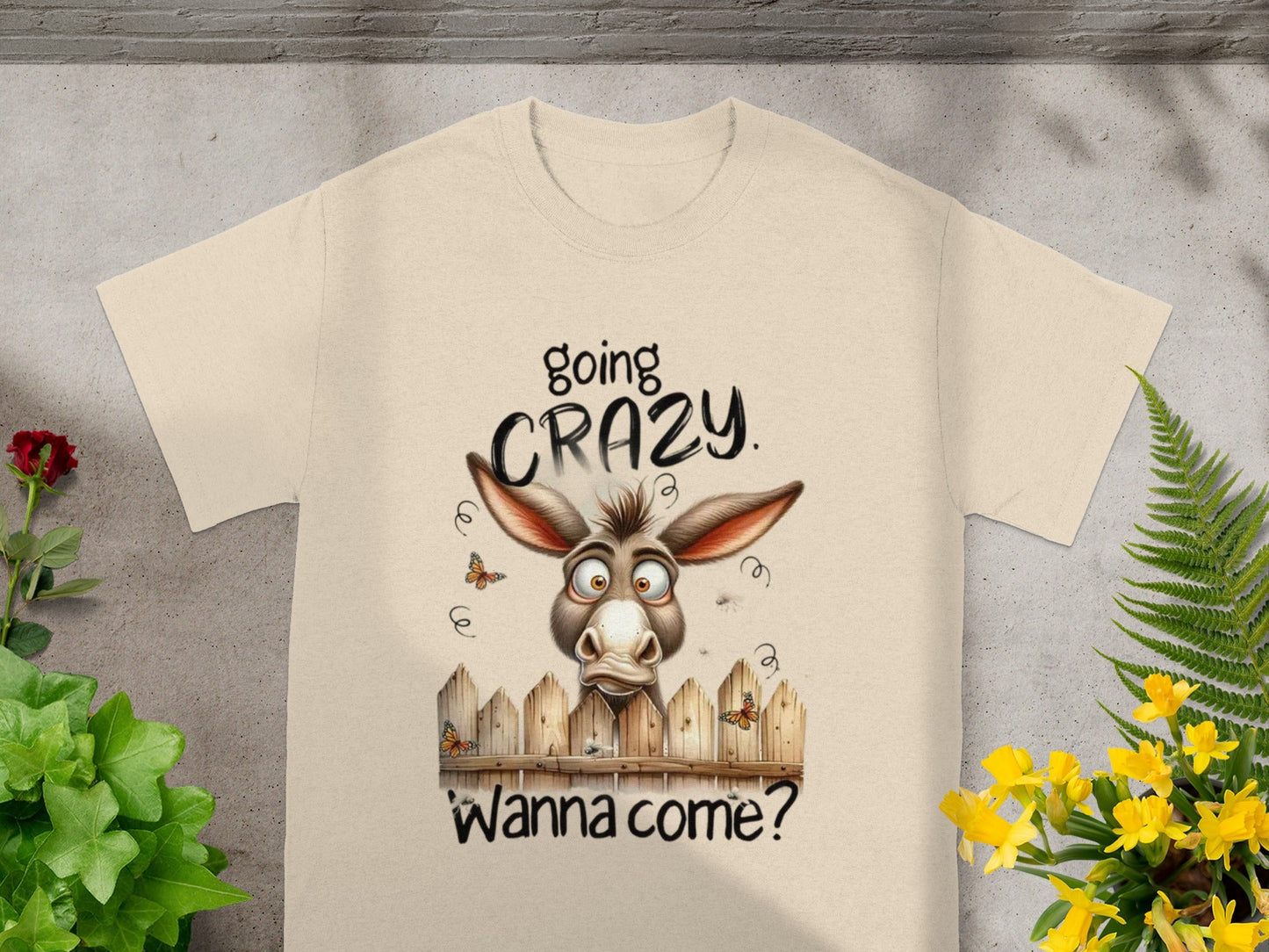 Going Crazy Wanna Come Funny Donkey Graphic T-Shirt