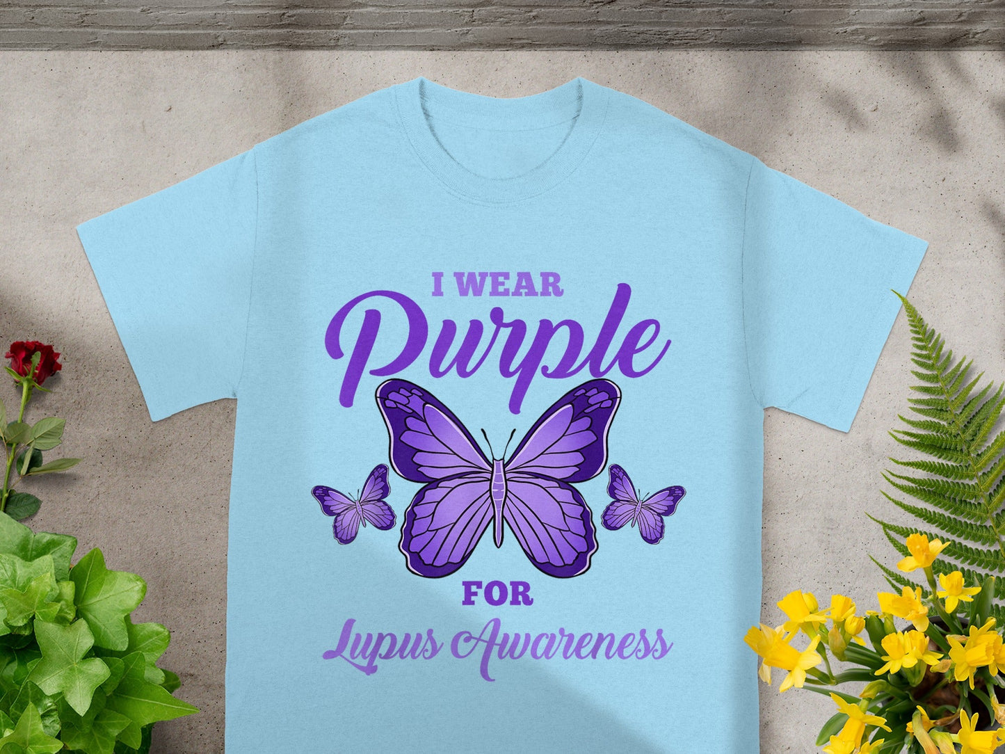 I Wear Purple for Lupus Awareness Butterfly Shirt