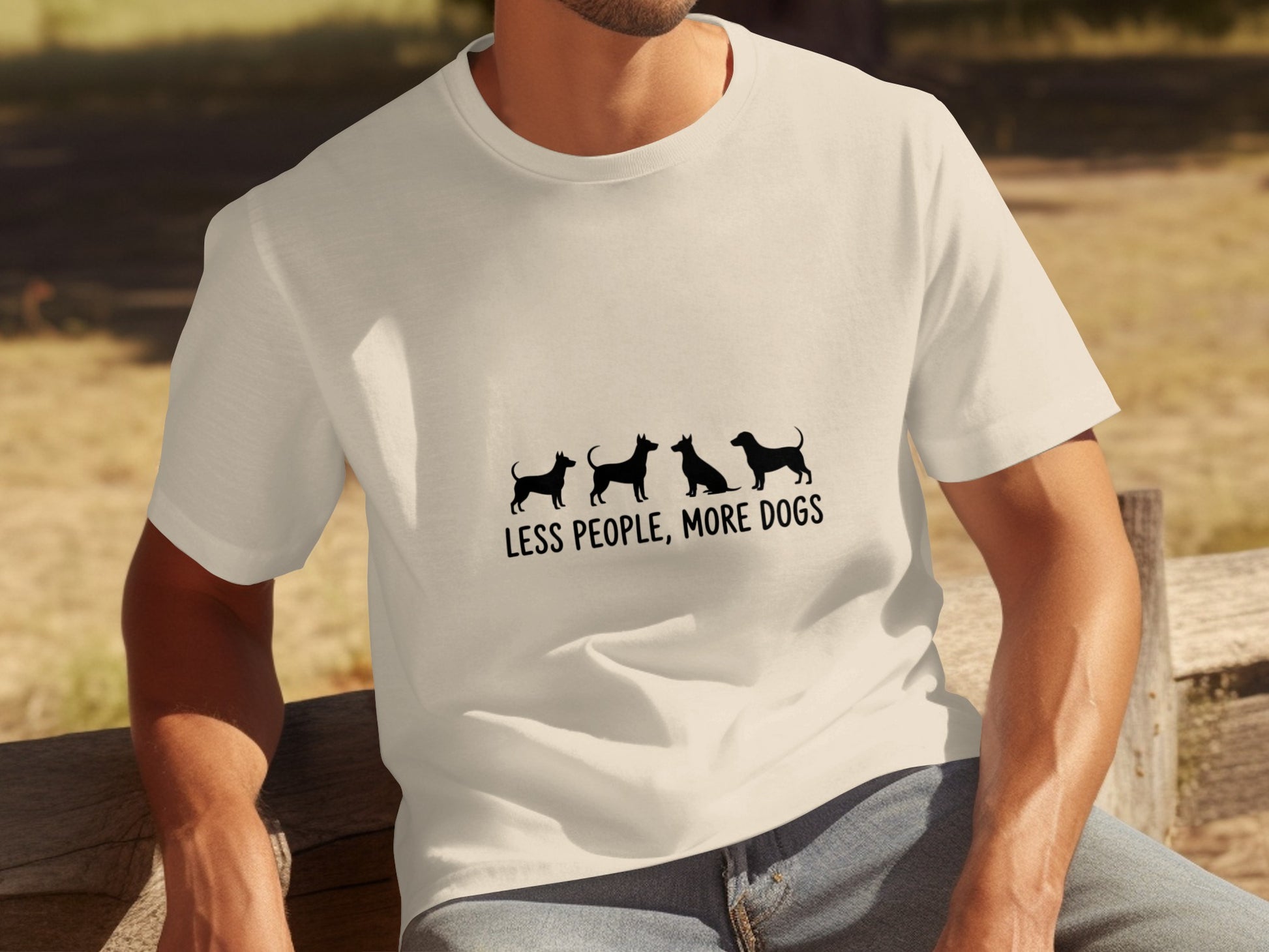 Less People More Dogs Graphic Tee for Dog Lovers