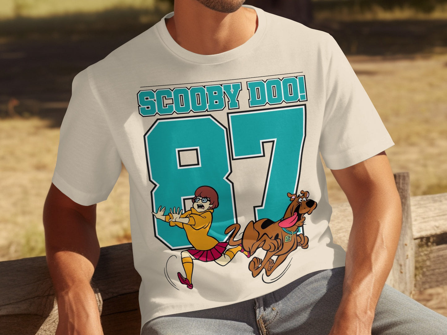 Scooby Doo 87 Graphic Tee with Velma and Scooby Design