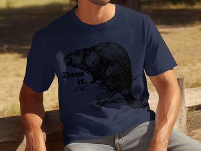 Dam It Funny Beaver Graphic T-Shirt for Humor Seekers