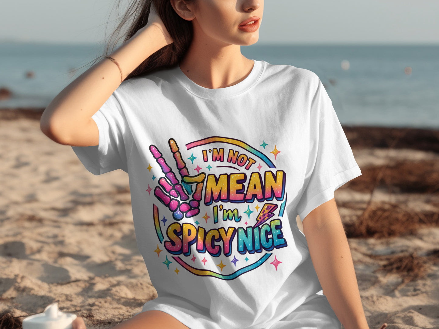 I'm Not Mean I'm Spicy Nice Colorful Graphic T-shirt