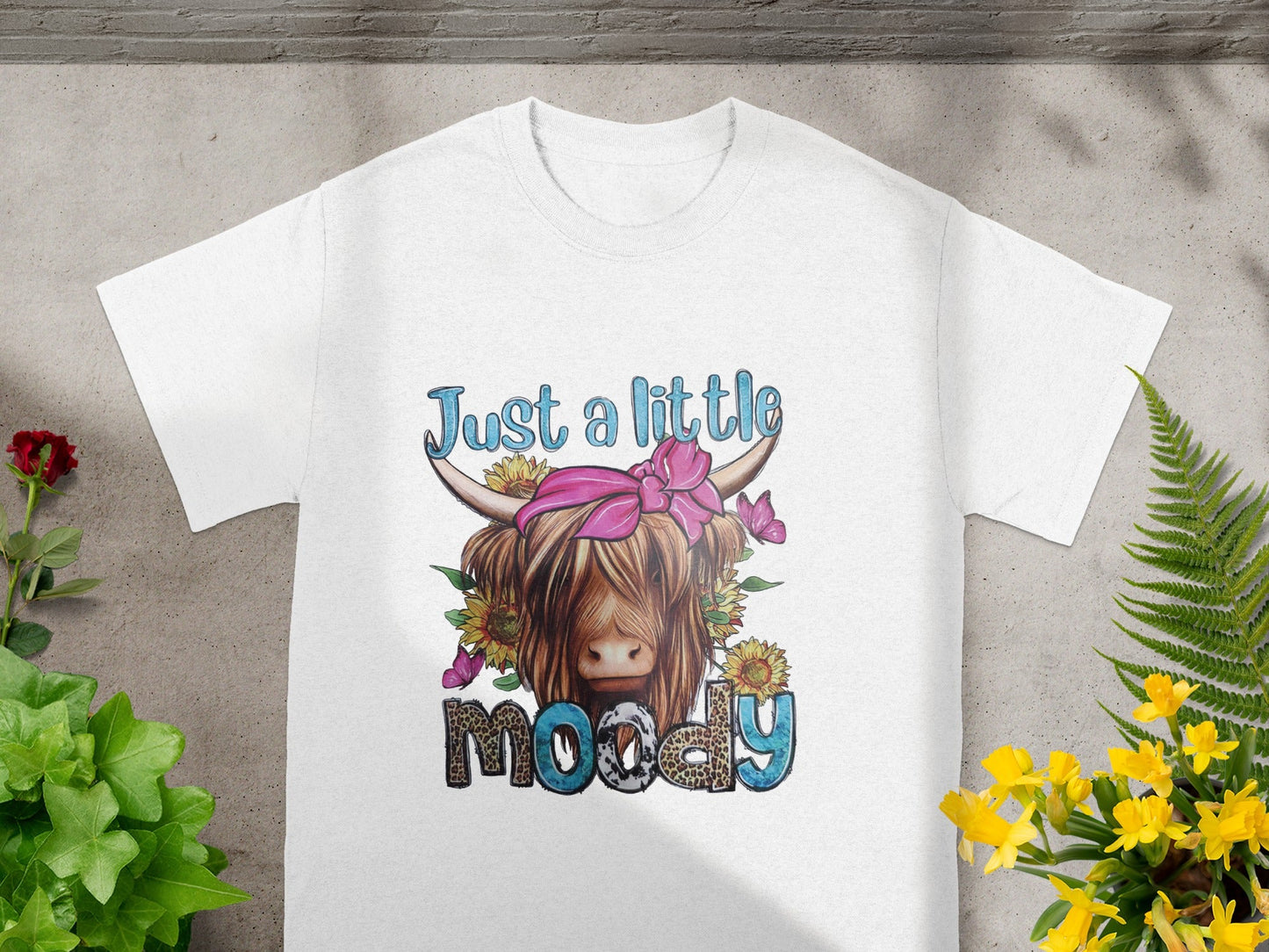 Just a Little Moody Highland Cow T-shirt