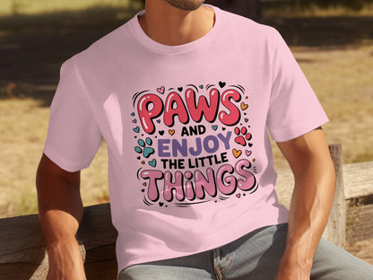 Paws and Enjoy The Little Things graphic t-shirt