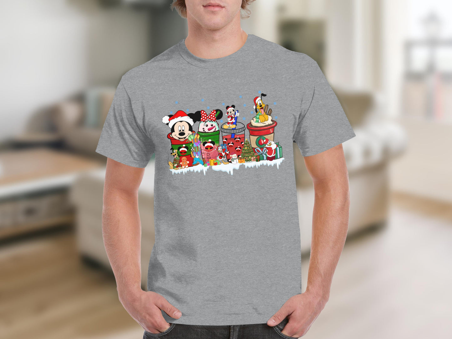 Mickey and Friends Christmas Cartoon Design T-Shirt