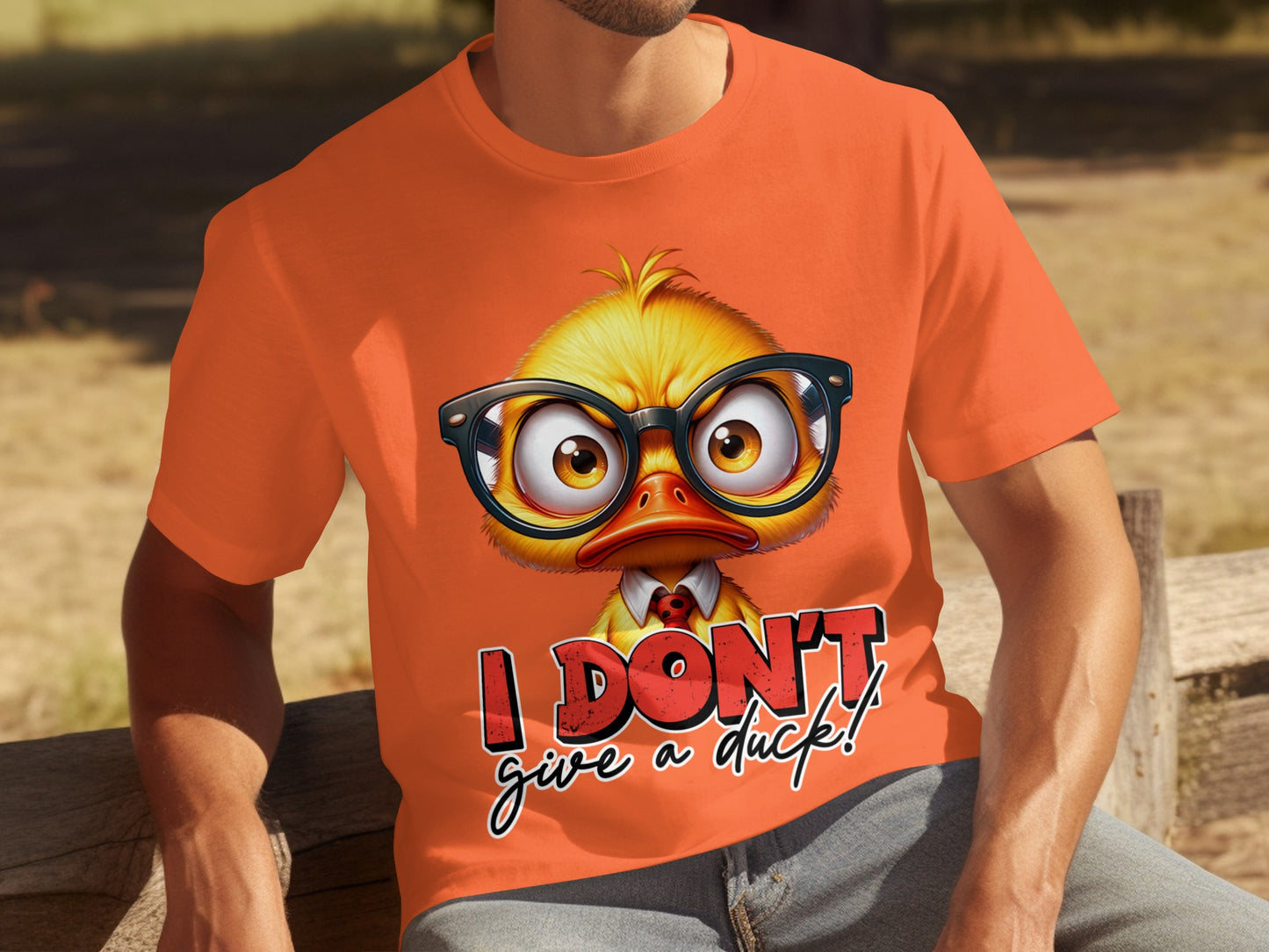 Funny Duck Wearing Glasses I Don't Give a Duck T-Shirt