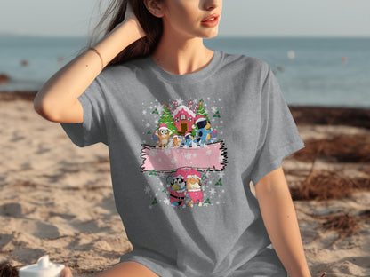 Cute Winter Holiday Cartoon Character Graphic Tee