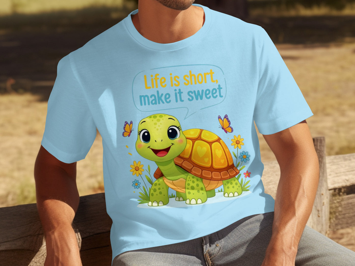 Life is short make it sweet turtle cartoon shirt