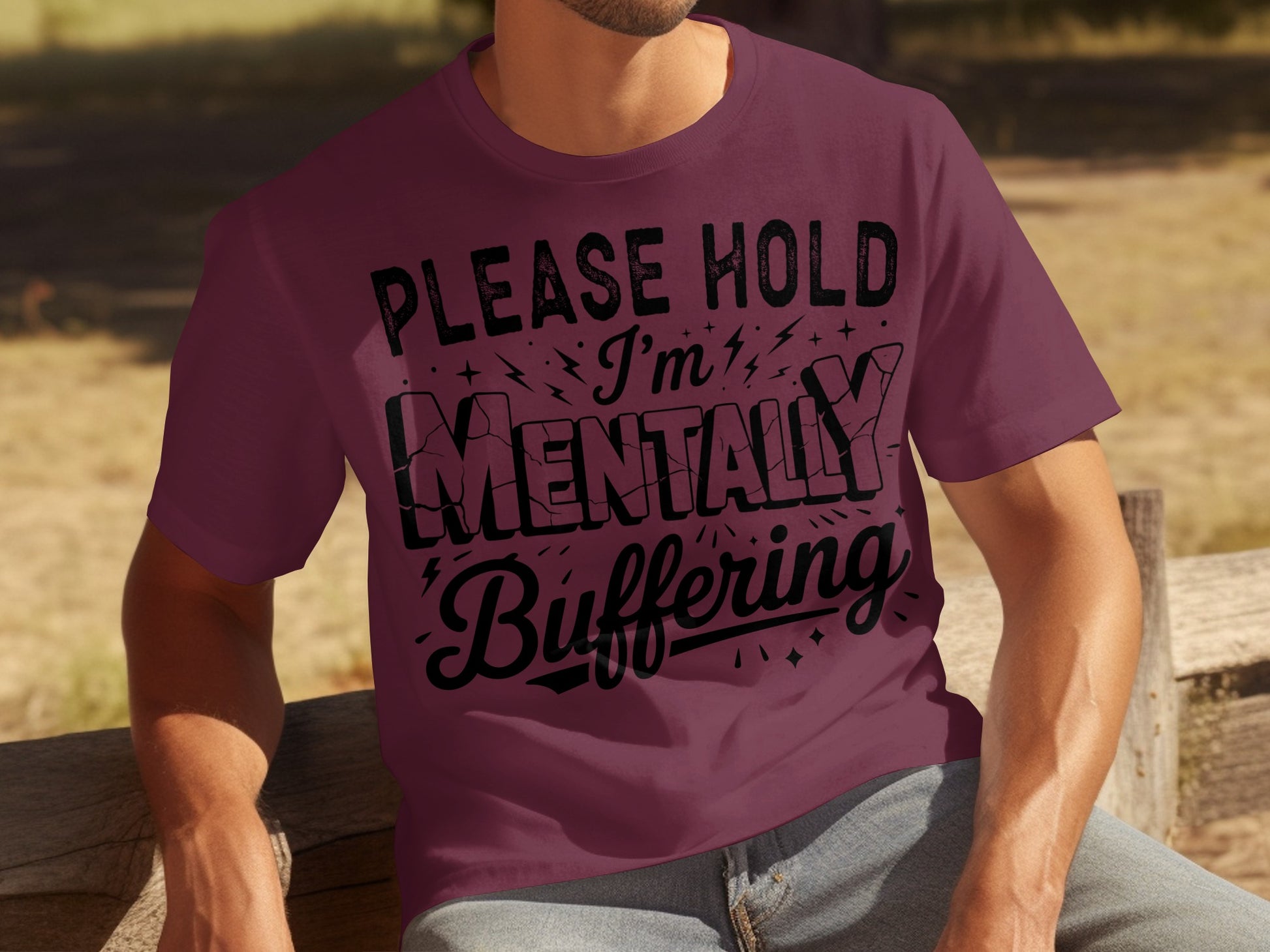 Please Hold I'm Mentally Buffering Funny T-Shirt