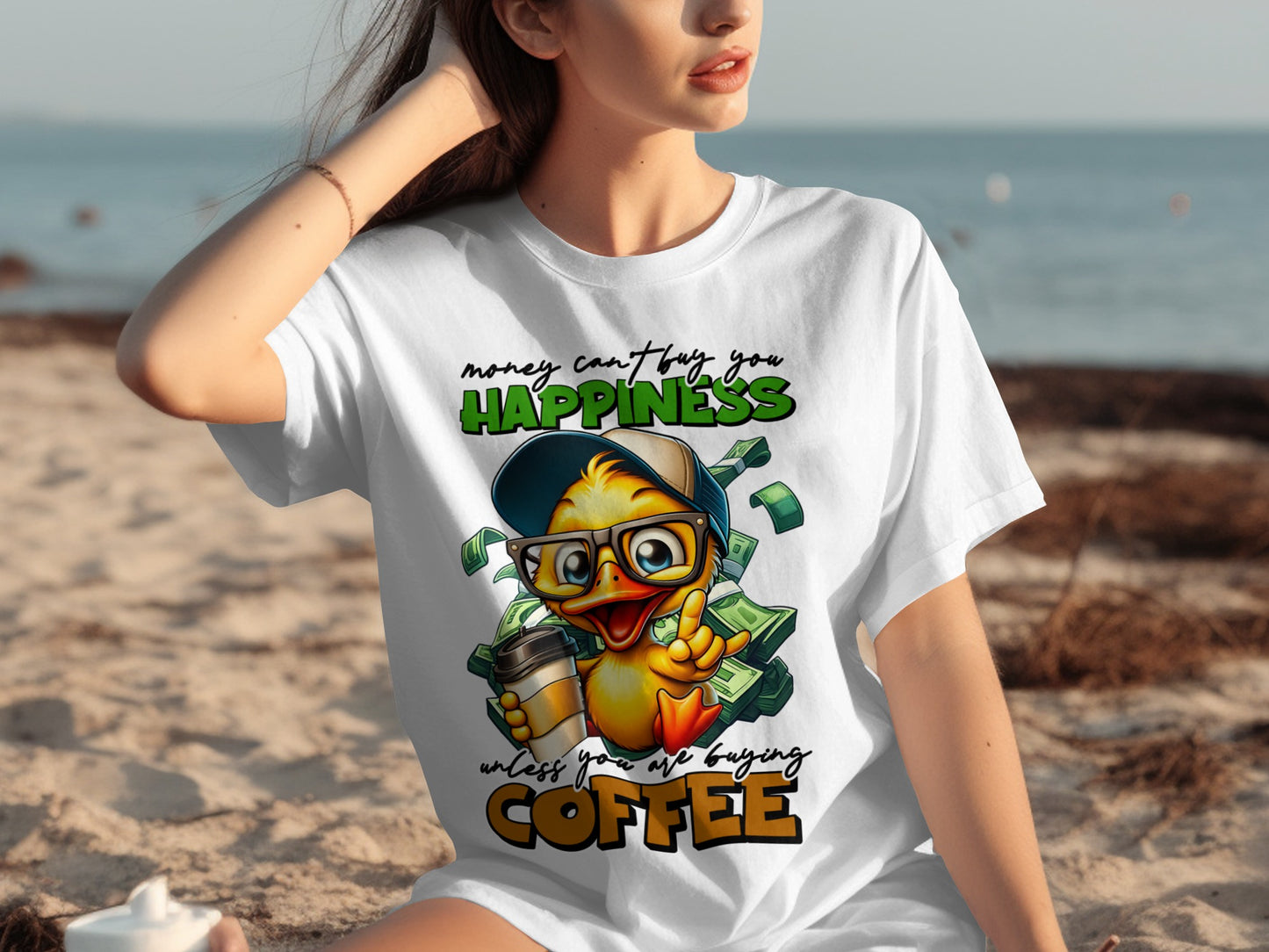 Money Can't Buy Happiness Unless Coffee T-shirt