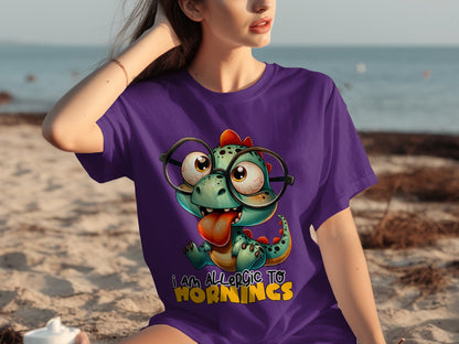 I Am Allergic To Mornings Dinosaur T-Shirt