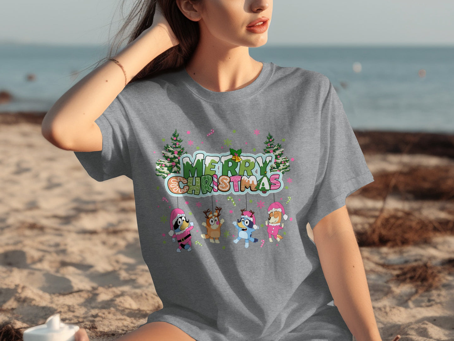 Fun Merry Christmas Cartoon Characters T-shirt