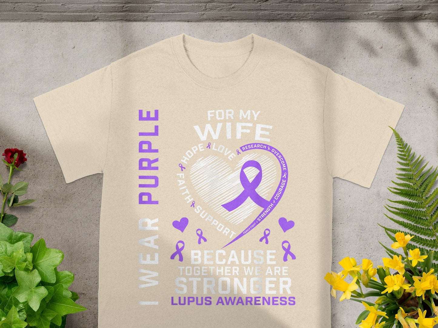 I Wear Purple For My Wife Lupus Awareness T-Shirt