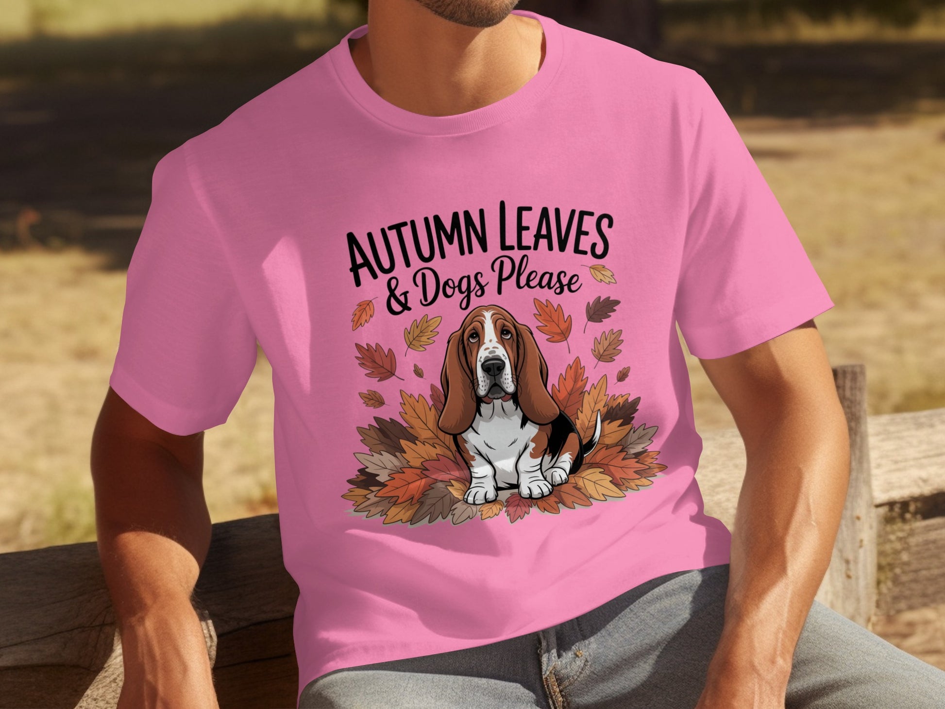 Autumn Leaves Dogs Please Basset Hound T-Shirt