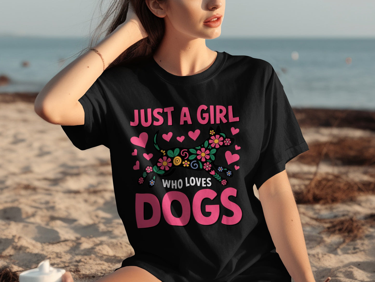 Just a Girl Who Loves Dogs T-Shirt for Dog Lovers