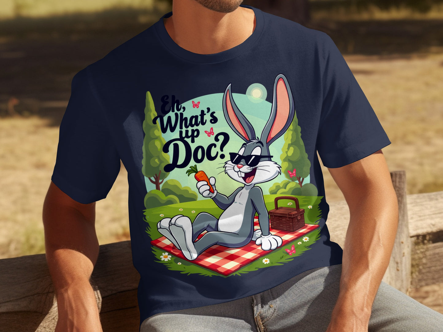 Eh What's Up Doc Bugs Bunny Picnic Graphic T-shirt