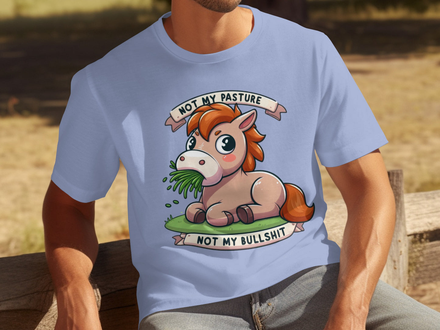 Not My Pasture Not My Bullshit Funny Cartoon T-shirt