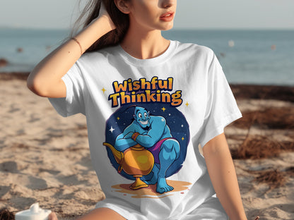 Wishful Thinking Funny Genie Lamp Graphic T-Shirt