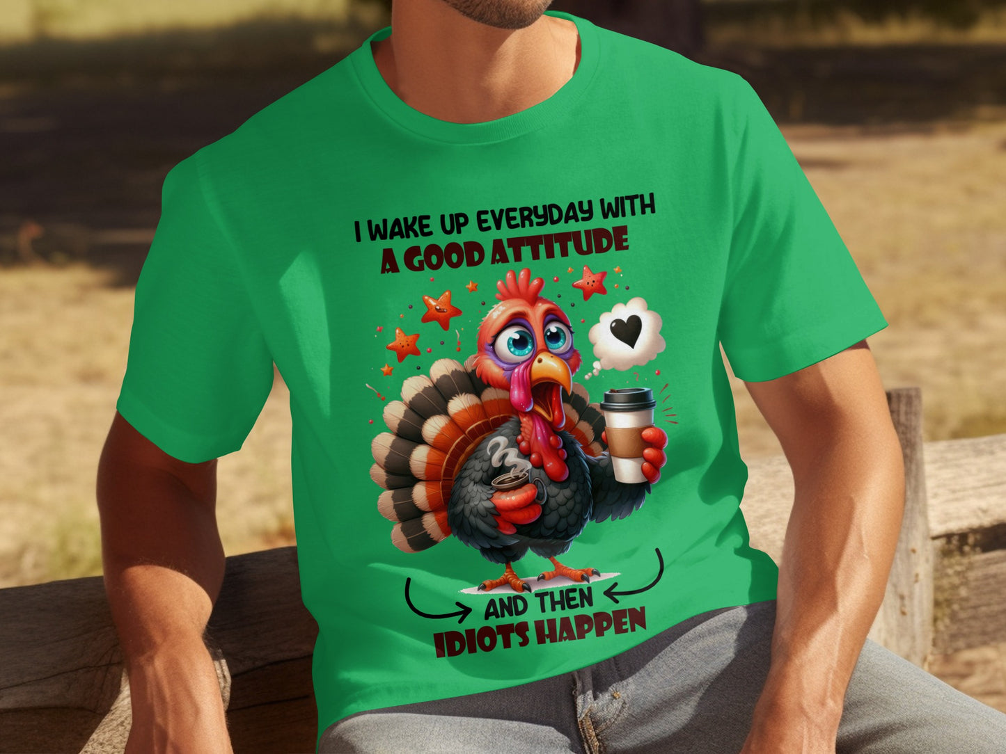 Funny Turkey Attitude Quote Bright Green T-Shirt