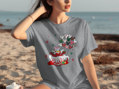 Merry Christmas Cartoon Graphics T-Shirt