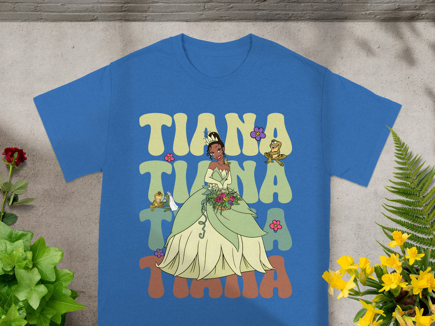 Tiana in her ballgown from The Princess and the Frog with floral accents.