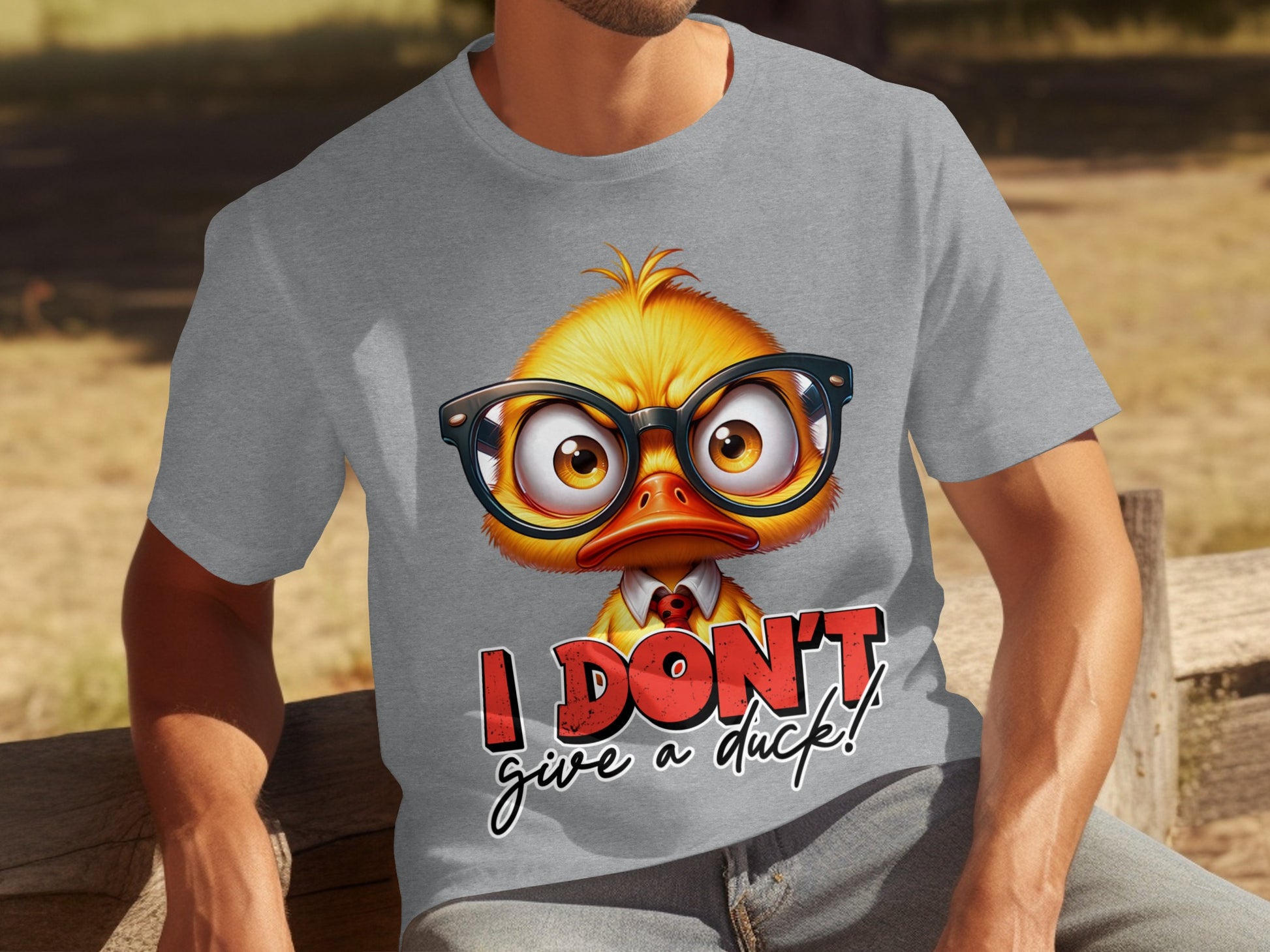 Funny Duck Wearing Glasses I Don't Give a Duck T-shirt