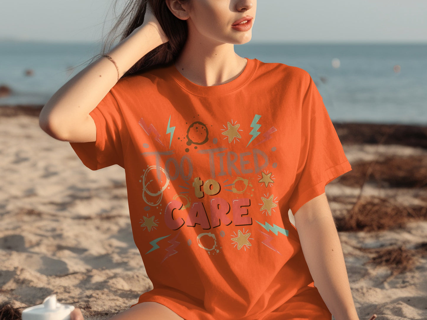 Too Tired To Care Graphic T-Shirt