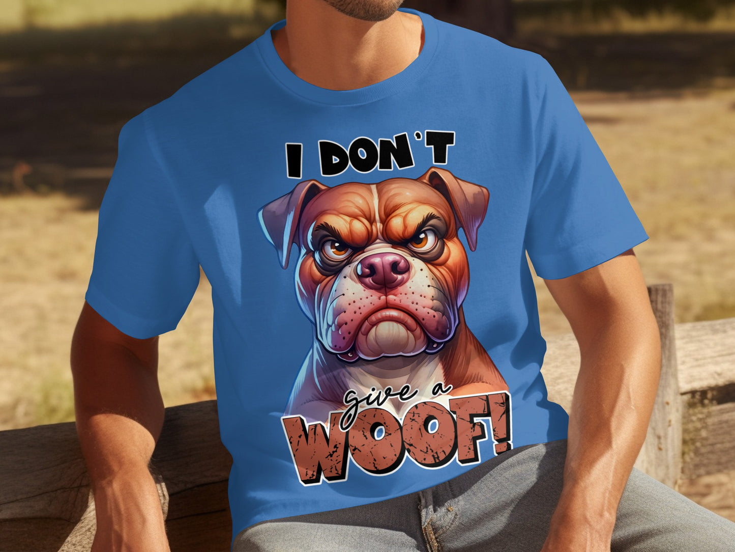 I Don't Give A Woof Angry Dog Graphic T-Shirt