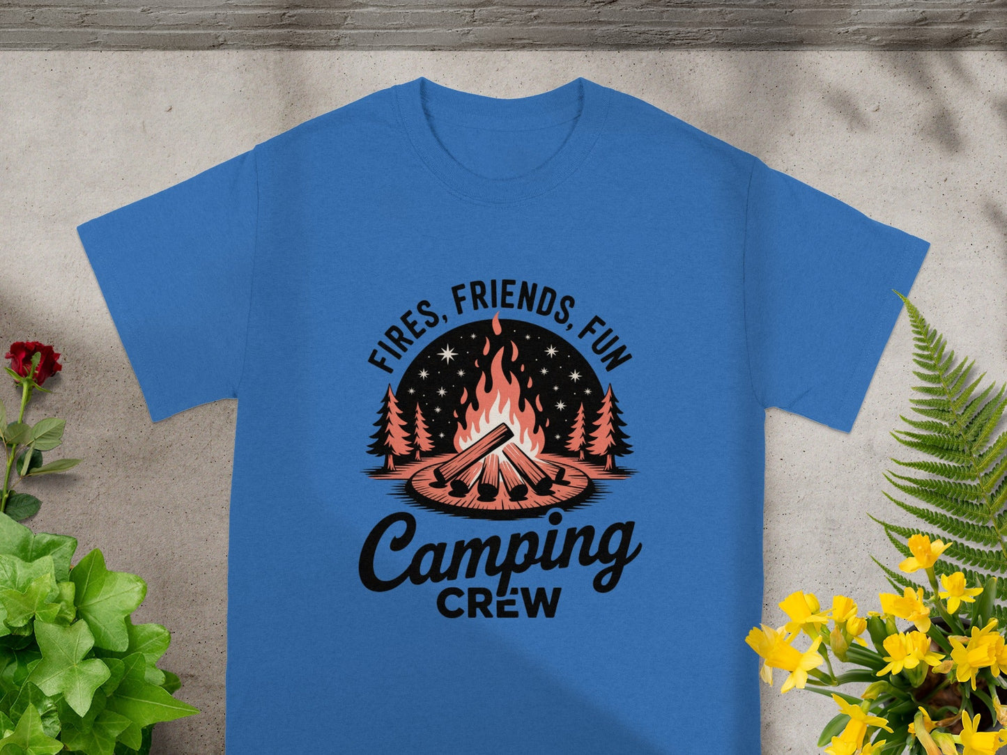 Fires Friends Fun Camping Crew Shirt Campfire Design