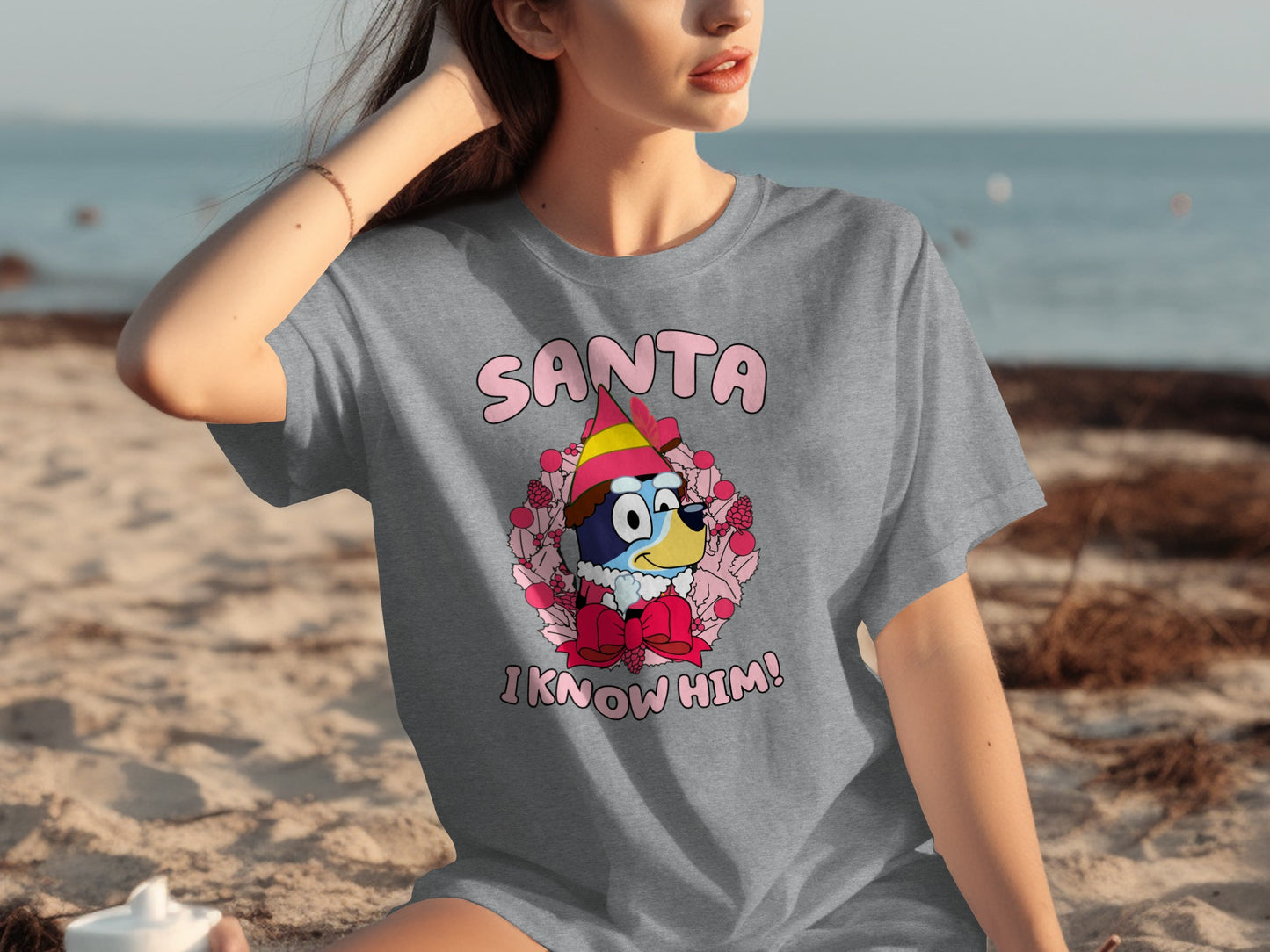 Santa I Know Him Cute Cartoon Graphic T-shirt