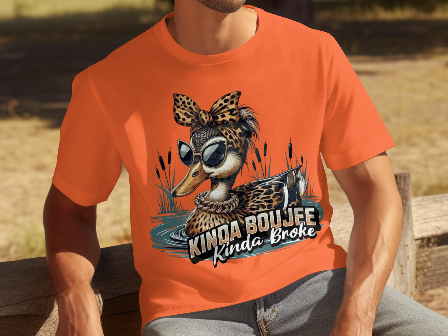 Kinda Boujee Kinda Broke Graphic Duck T-Shirt