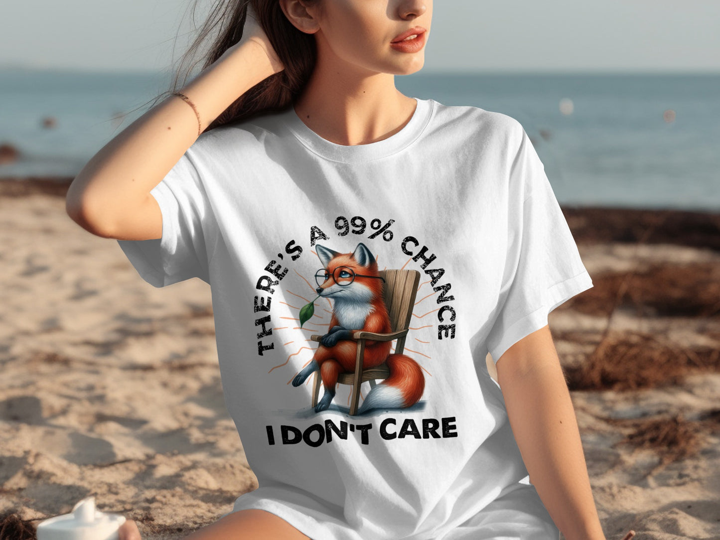 There's a 99% Chance I Don't Care Fox T-Shirt