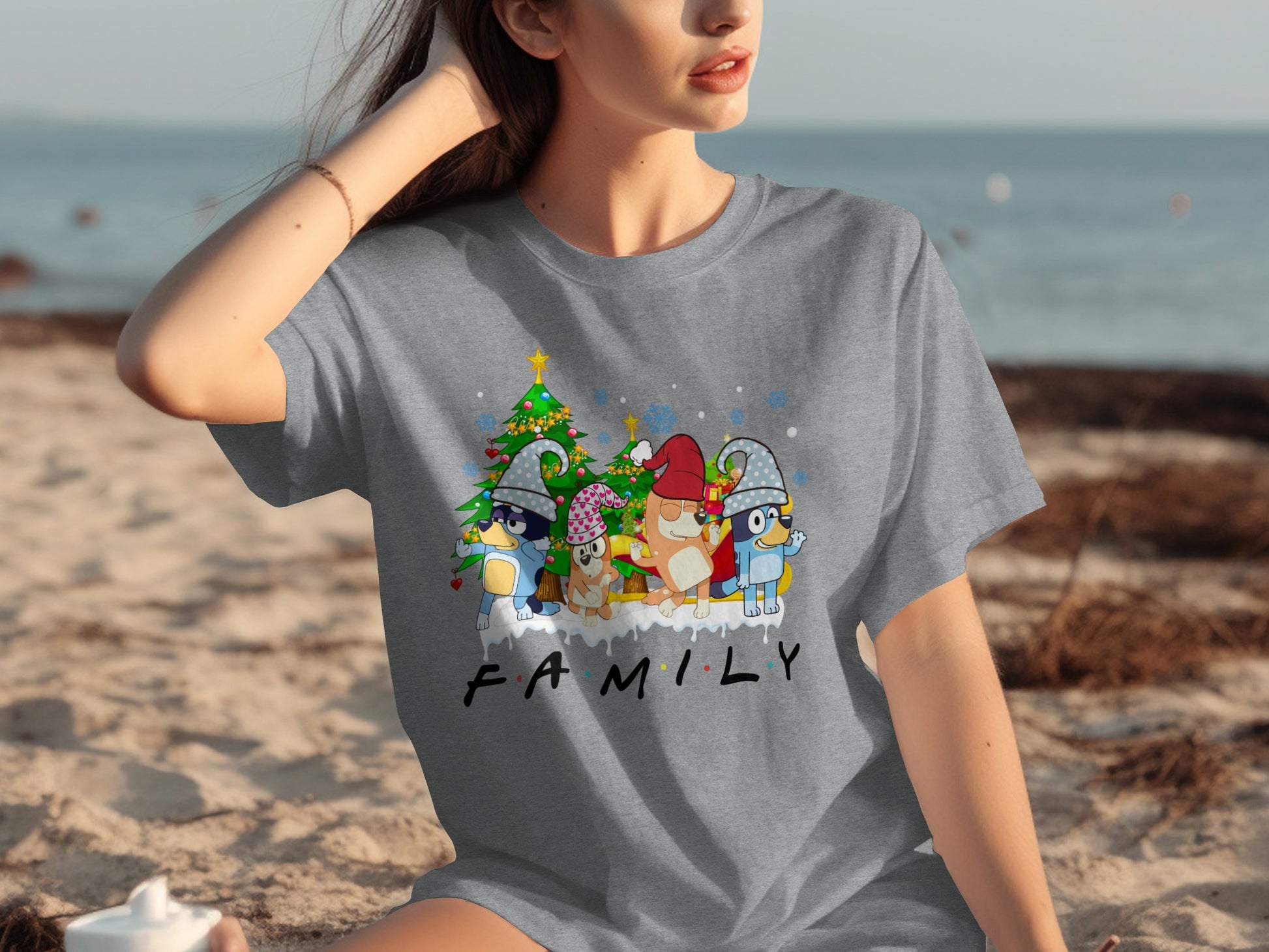 Family Christmas Cartoon Characters Graphic T-Shirt