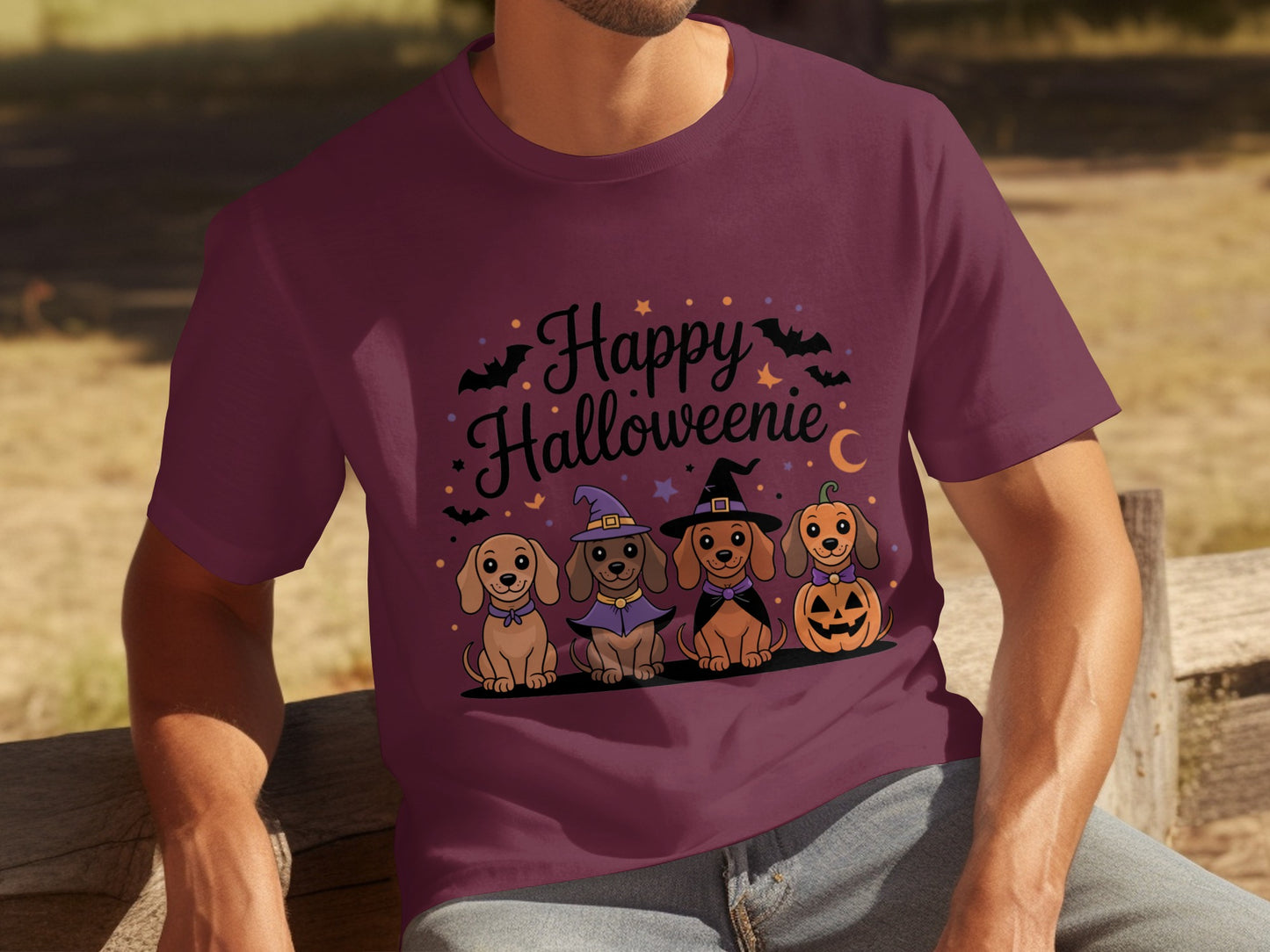 Happy Halloweenie Dachshund Dog Graphic T-Shirt