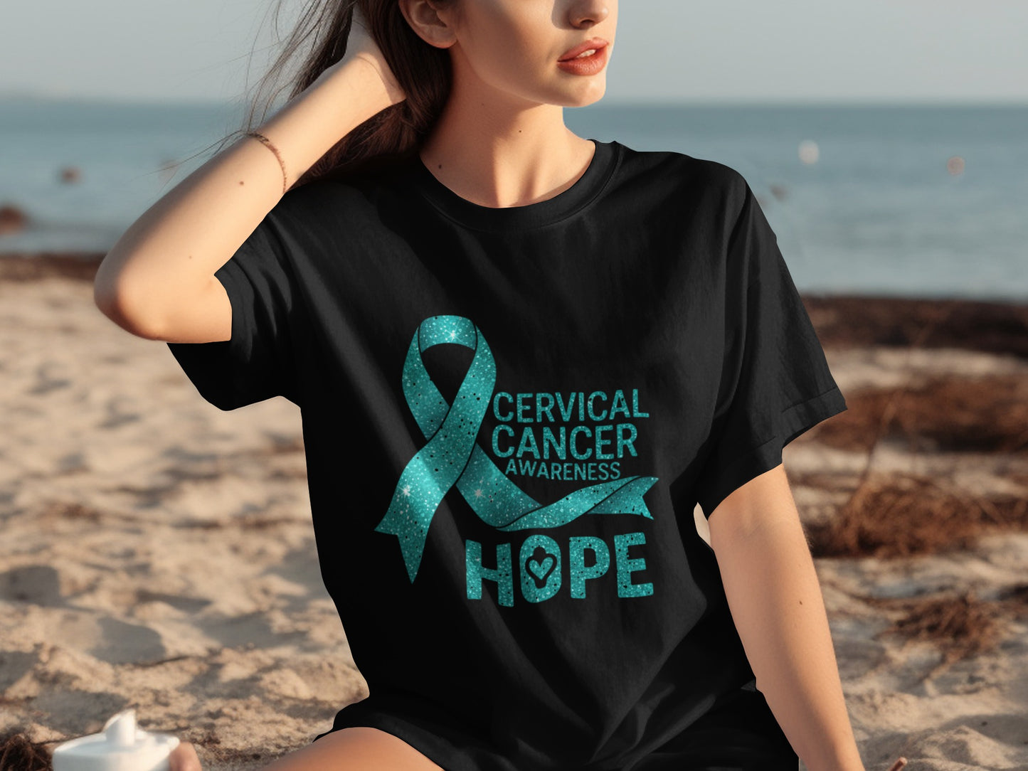 Cervical Cancer Awareness Hope Ribbon T-shirt