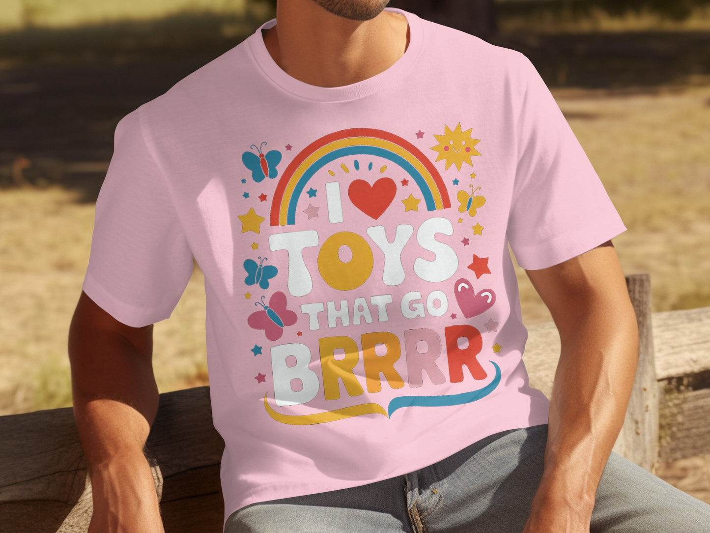 I Love Toys That Go BRRRR Colorful Printed Shirt