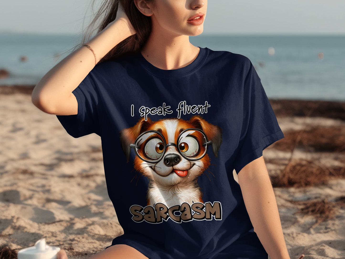 I Speak Fluent Sarcasm Cute Dog Glasses T-shirt