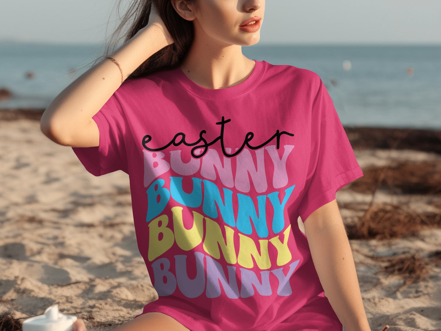 Easter Bunny Colorful Graphic T-Shirt Spring Style