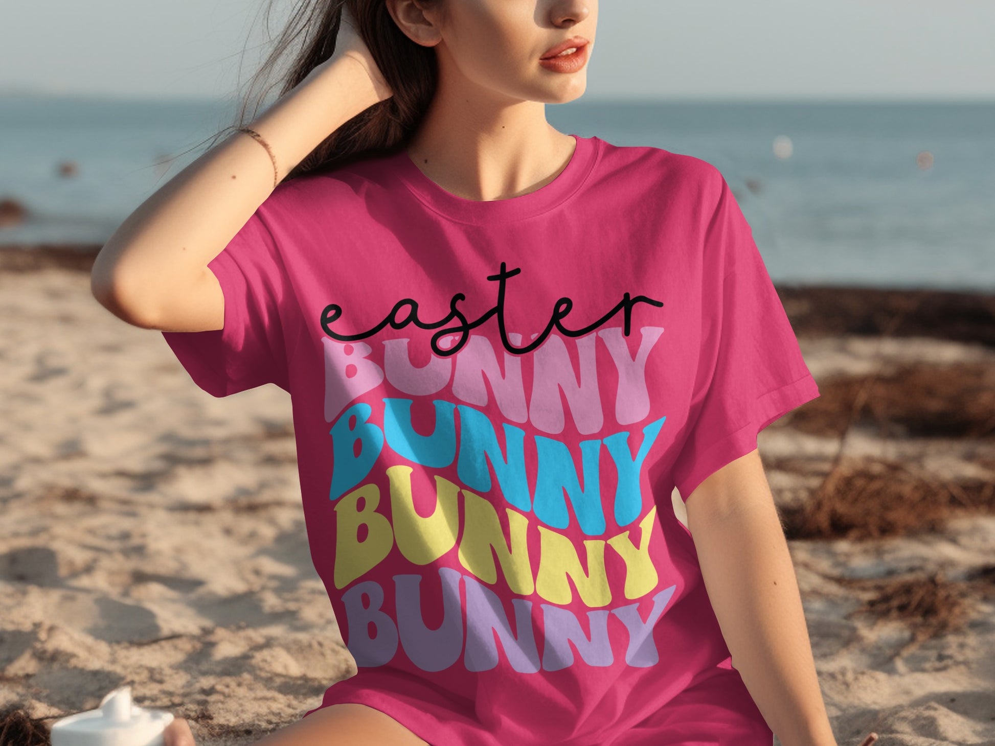 Easter Bunny Colorful Graphic T-Shirt Spring Style