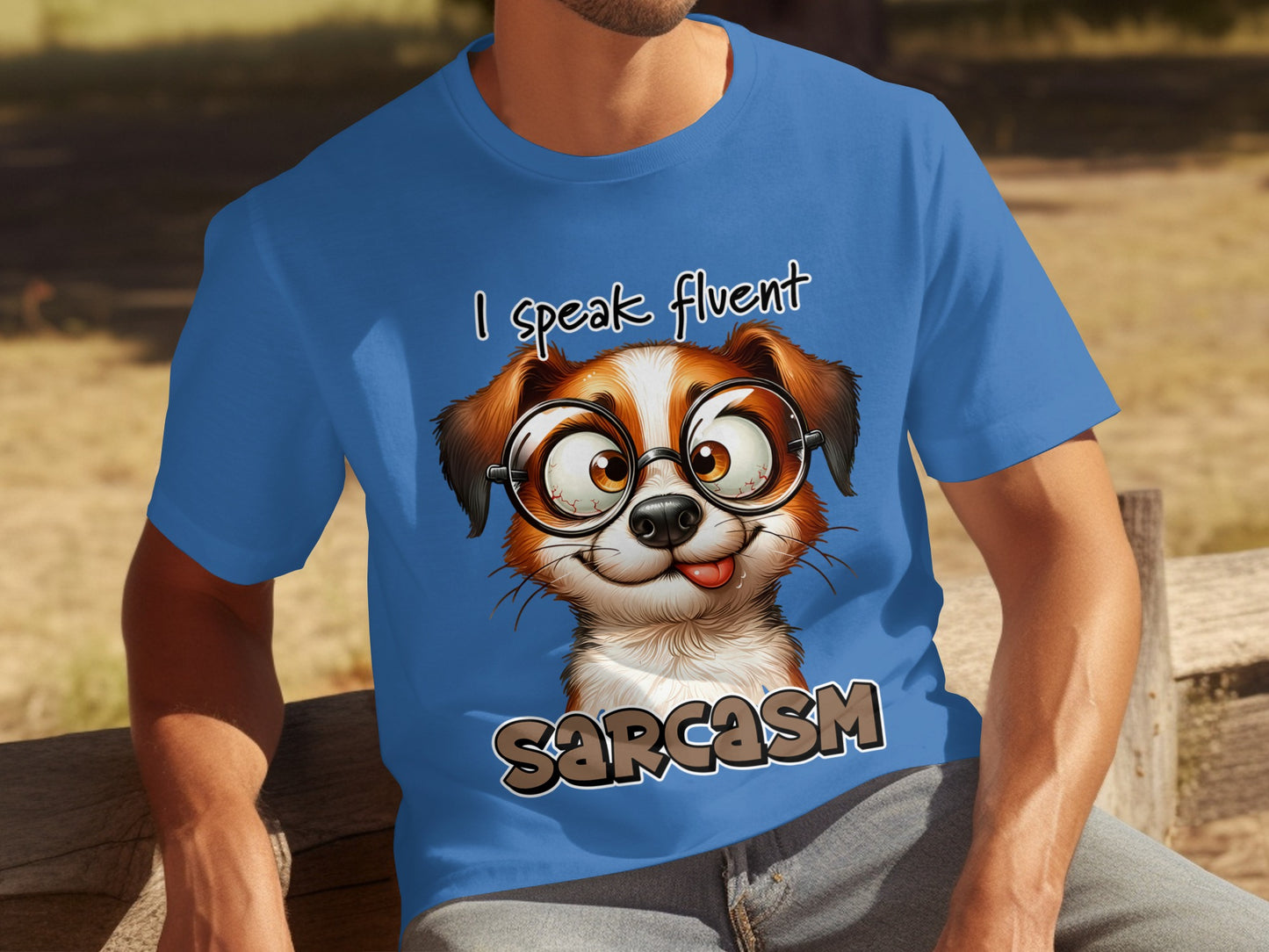 I Speak Fluent Sarcasm Funny Dog Graphic T-Shirt