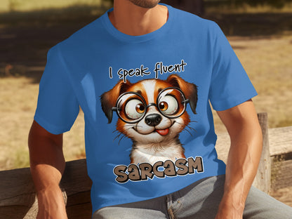I Speak Fluent Sarcasm Funny Dog Graphic T-Shirt