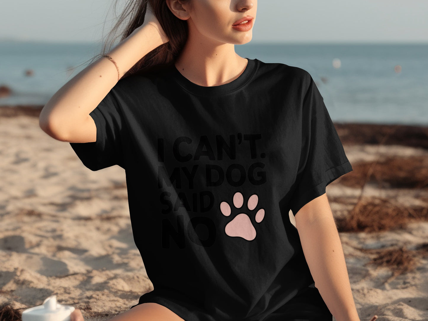 I Can't My Dog Said No Paw Print Design t-shirt
