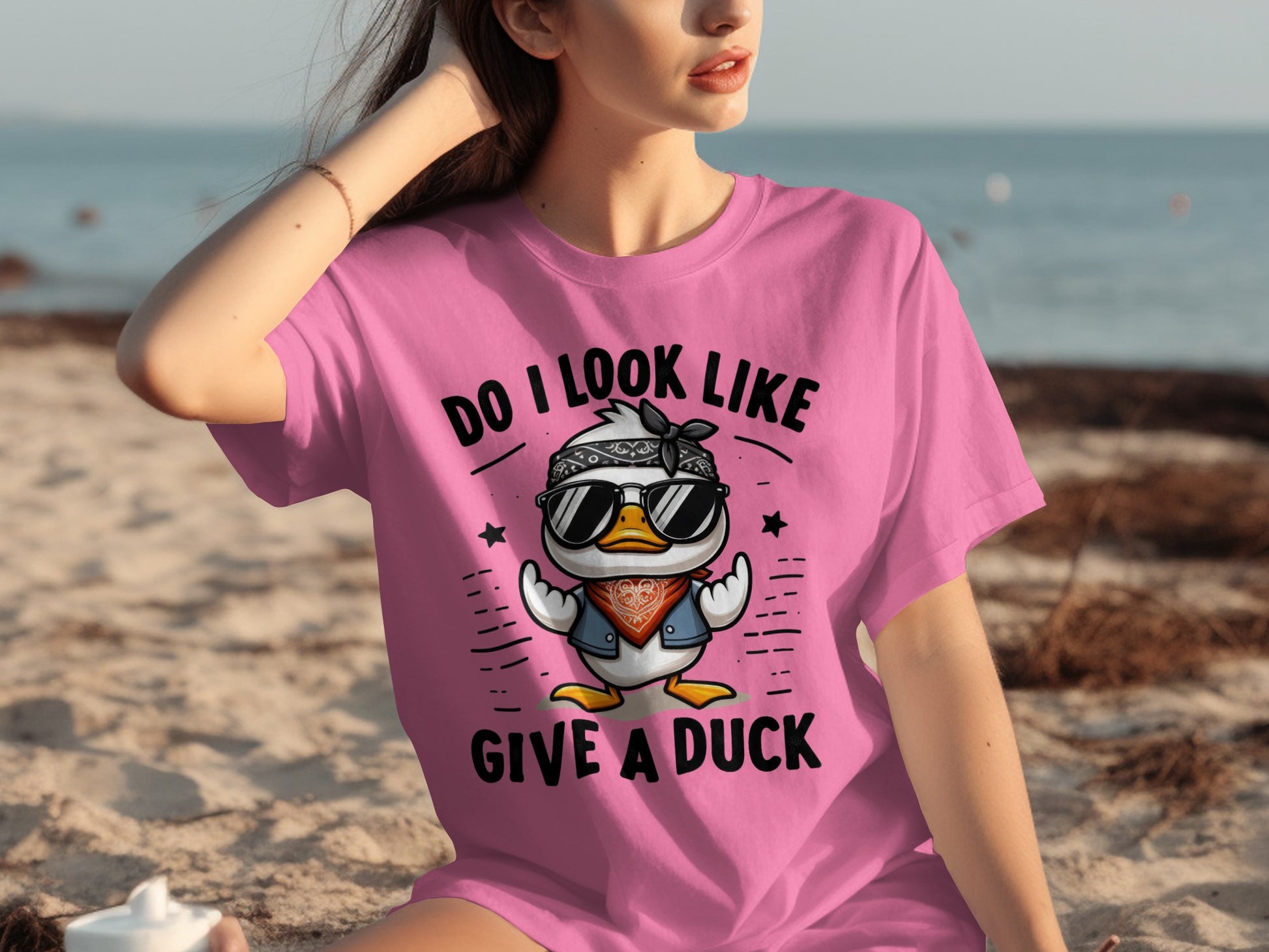 Do I Look Like Give A Duck Funny Graphic Tee Shirt