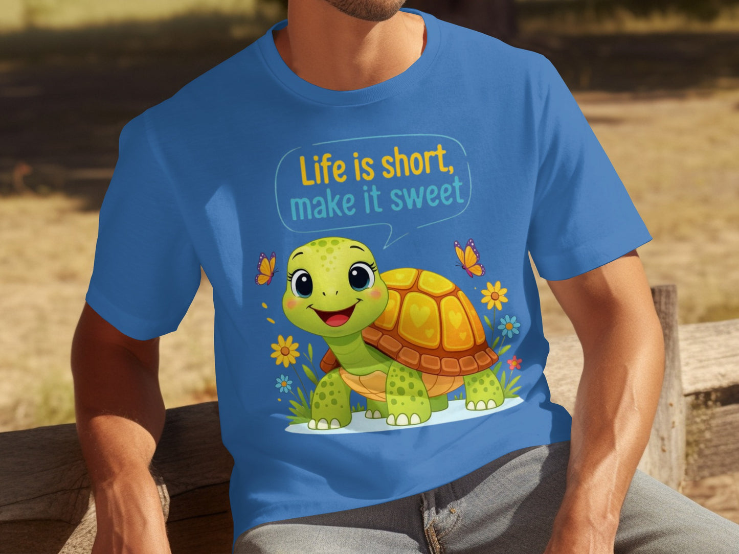 Cute Turtle Graphic Tee with Positive Message Shirt