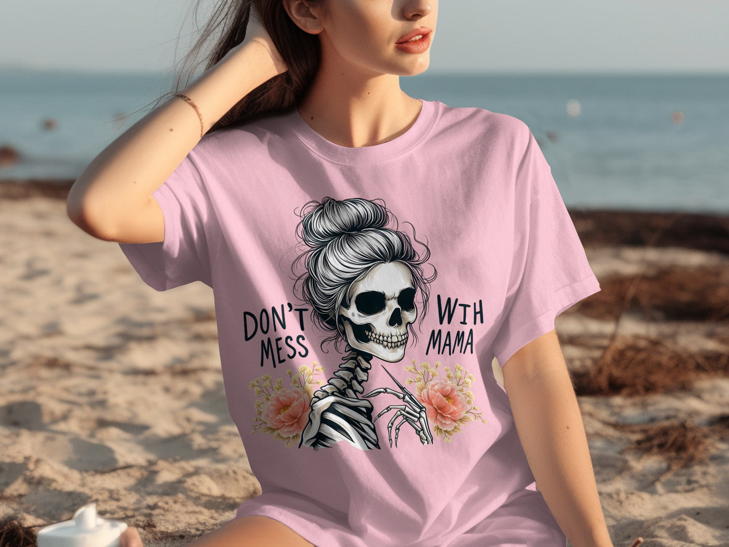 Don't Mess With Mama Skeleton Graphic T-shirt