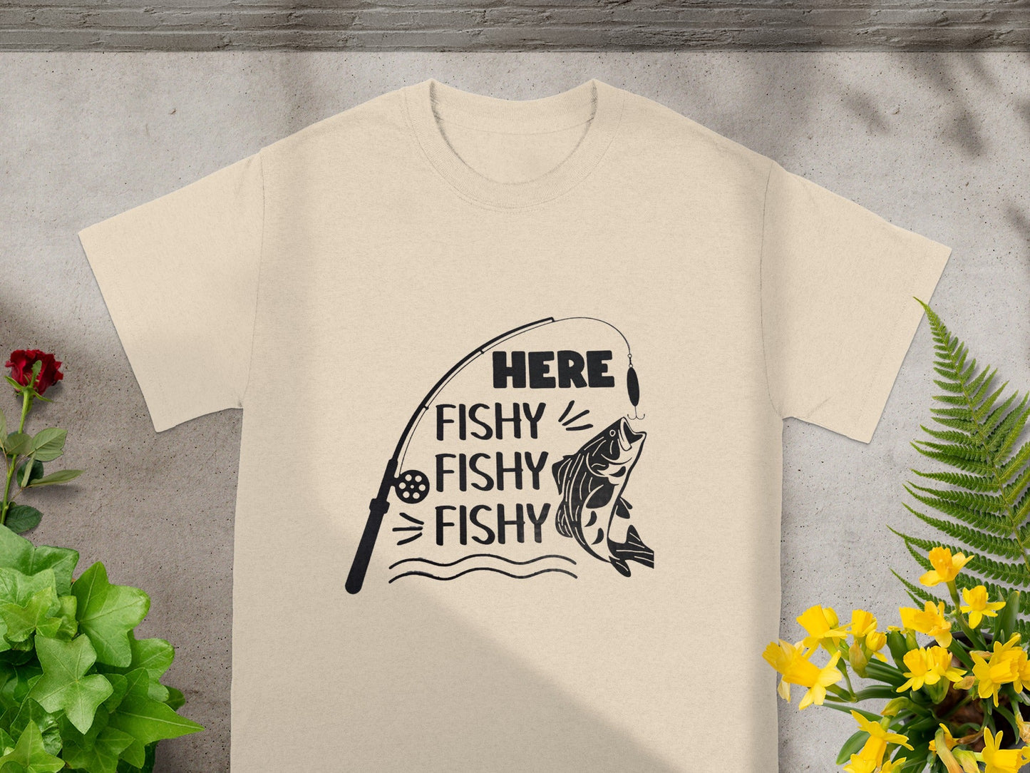 Here Fishy Fishy Fishy Fishing Tee Shirt