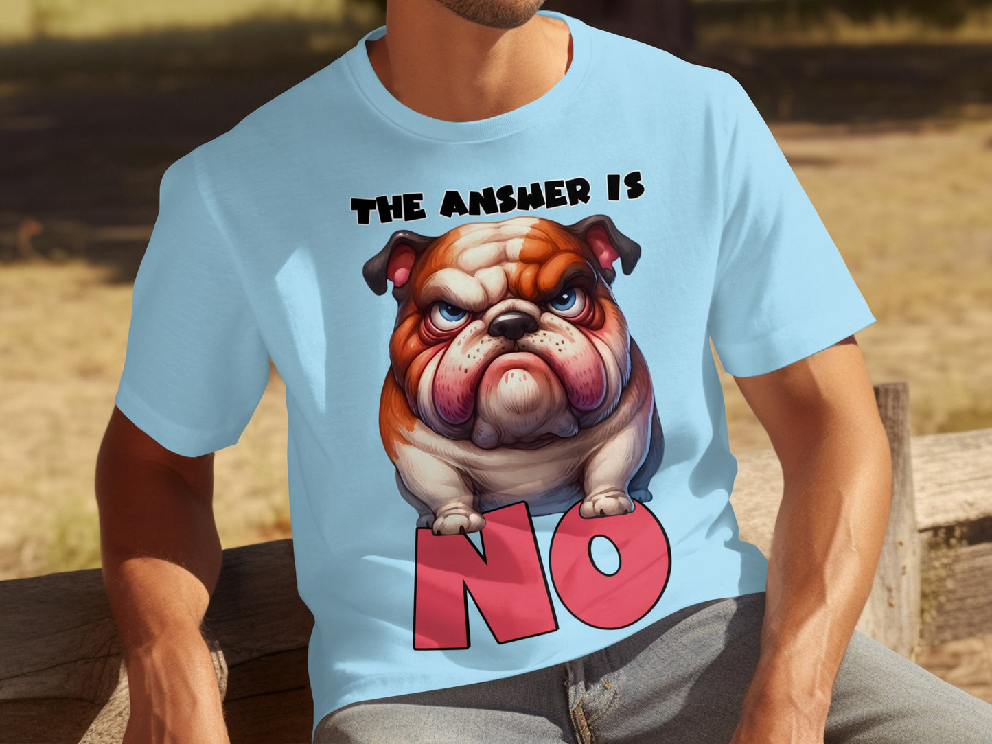 The Answer Is No Bulldog Graphic T-Shirt
