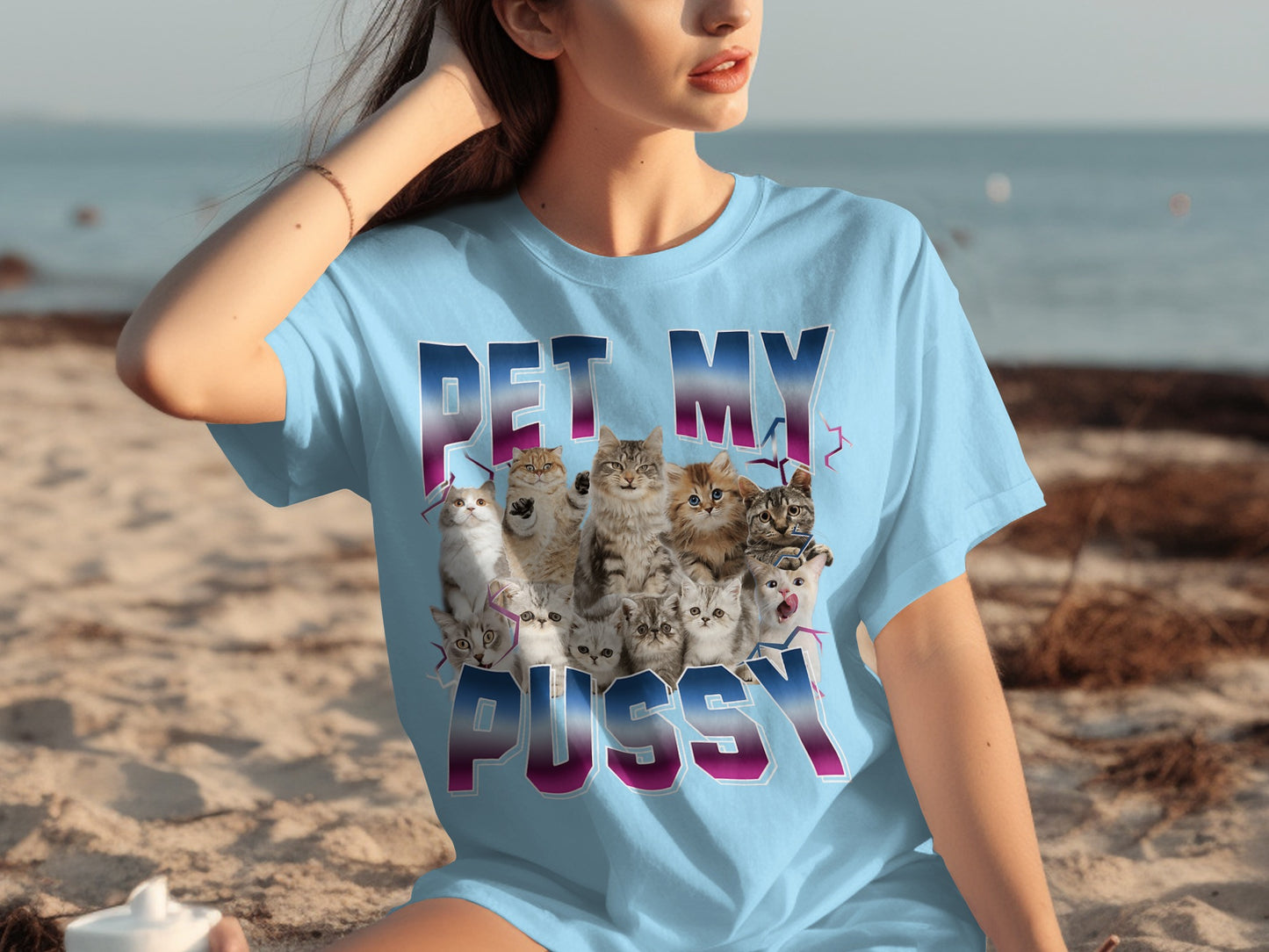 Pet My Pussy Graphic T-Shirt for Cat Lovers
