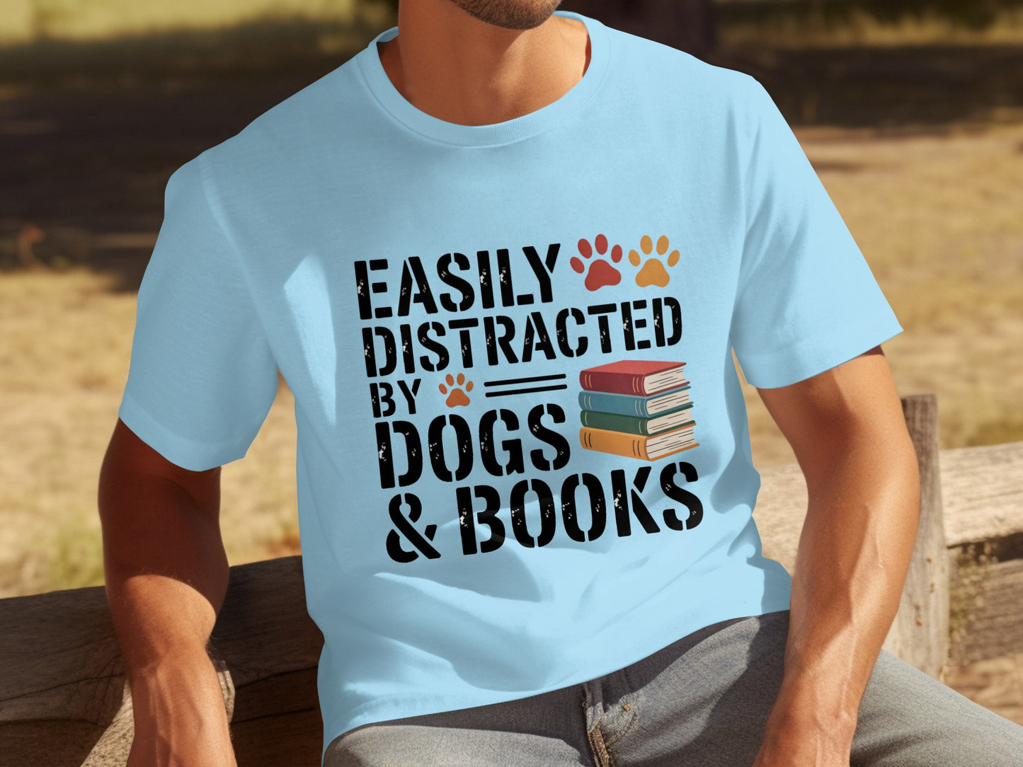 Easily Distracted by Dogs & Books T-shirt