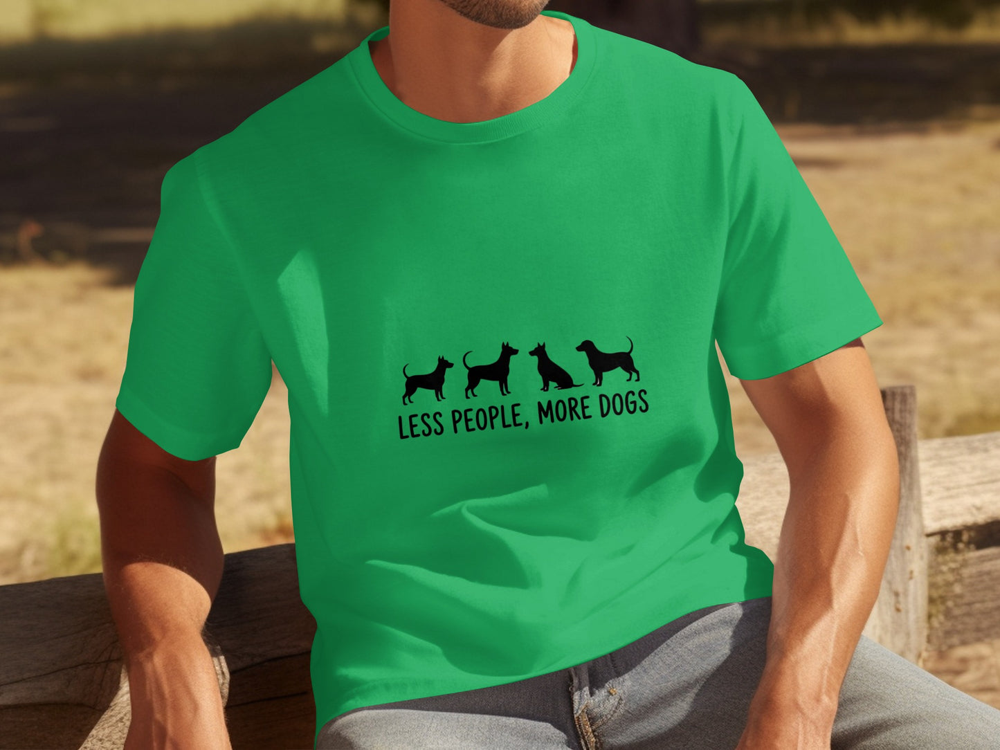 Less People More Dogs Statement T-Shirt
